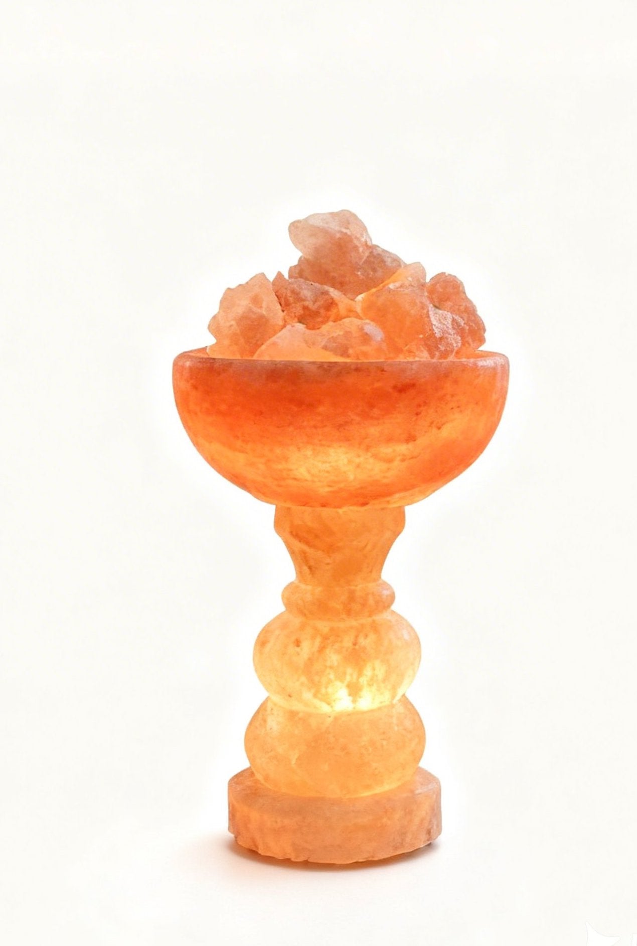 AB Pink Salt Decor Fire Bowl Hand-Carved Himalayan Salt Lamp 12-14in